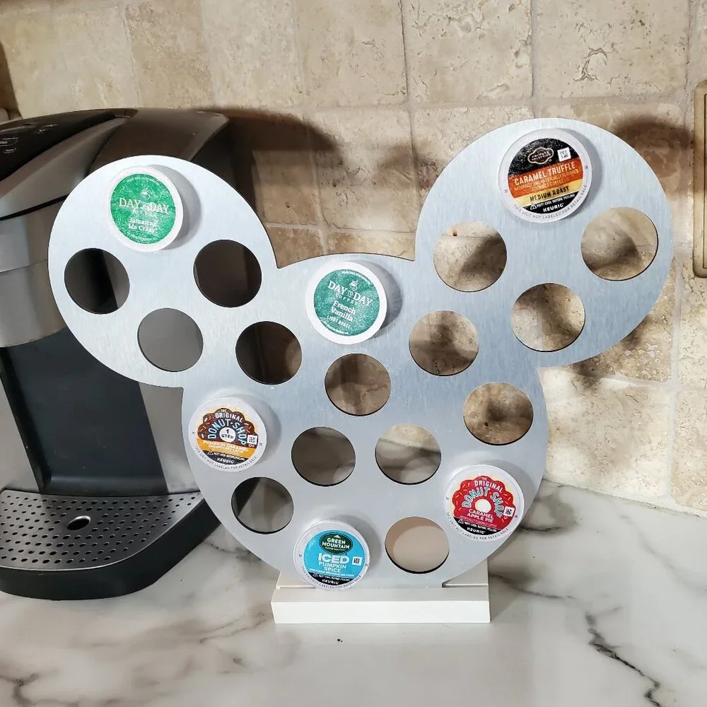 Silver Mickey Mouse Head K Cup Holder